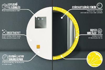 Specchio rotondo stampato Modello di limone