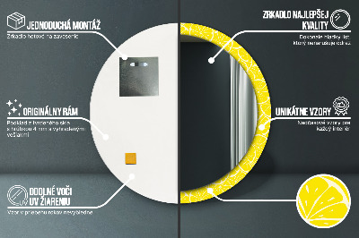 Specchio rotondo stampato Modello di limone