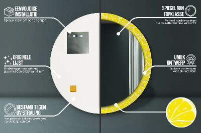 Specchio rotondo stampato Modello di limone