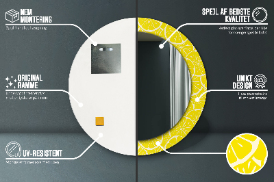 Specchio rotondo stampato Modello di limone