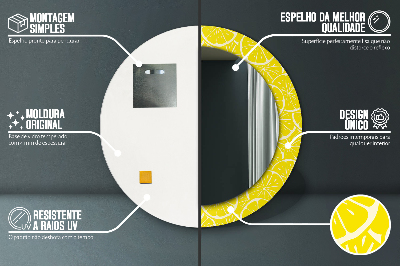 Specchio rotondo stampato Modello di limone