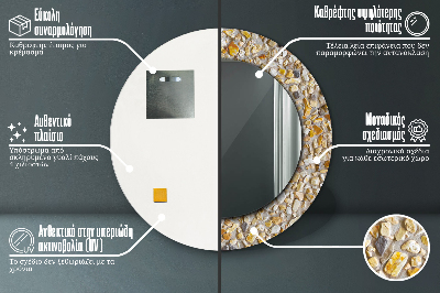 Specchio rotondo stampato Pattern lastrico