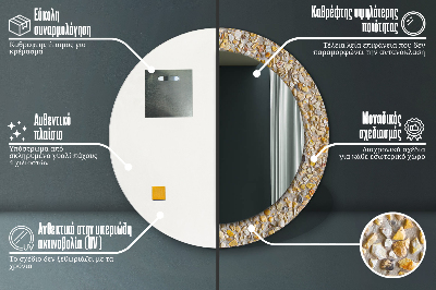 Specchio rotondo stampato Pattern lastrico