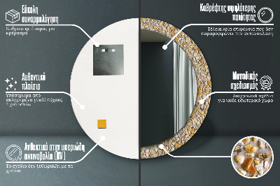 Specchio rotondo stampato Pattern lastrico