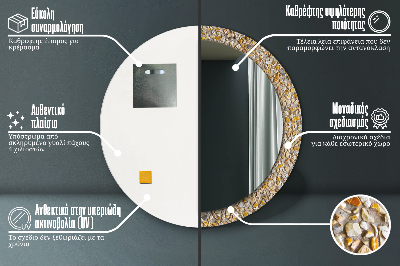 Specchio rotondo stampato Pattern lastrico