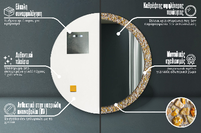 Specchio rotondo stampato Pattern lastrico