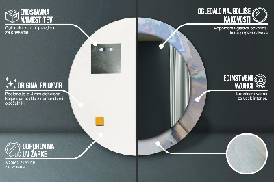 Specchio rotondo stampato Trama olografica