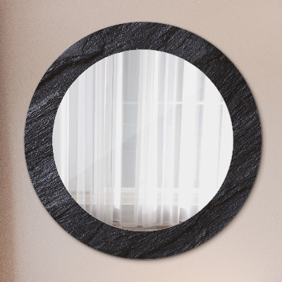 Specchio rotondo cornice con stampa Pietra nera