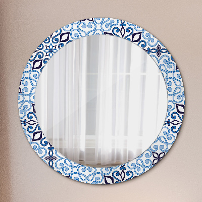 Specchio tondo con decoro Pattern arabo blu