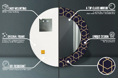 Specchio rotondo stampato Geometrico astratto
