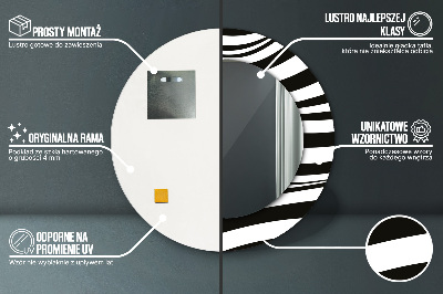Specchio rotondo stampato Onda astratta