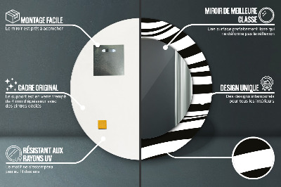 Specchio rotondo stampato Onda astratta