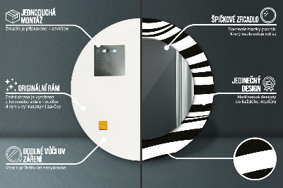 Specchio rotondo stampato Onda astratta