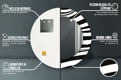 Specchio rotondo stampato Onda astratta