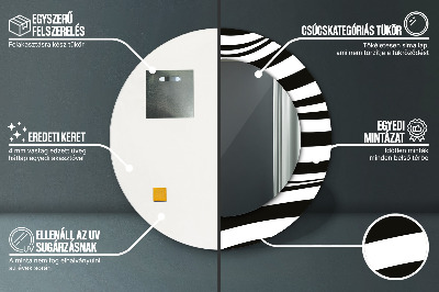 Specchio rotondo stampato Onda astratta