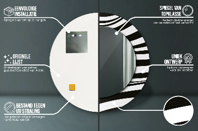 Specchio rotondo stampato Onda astratta