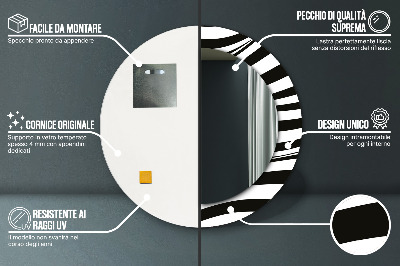 Specchio rotondo stampato Onda astratta