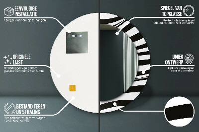 Specchio rotondo stampato Onda astratta