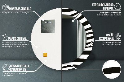 Specchio rotondo stampato Onda astratta