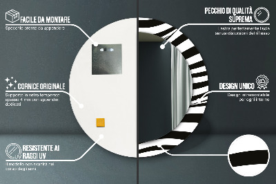 Specchio rotondo stampato Onda astratta