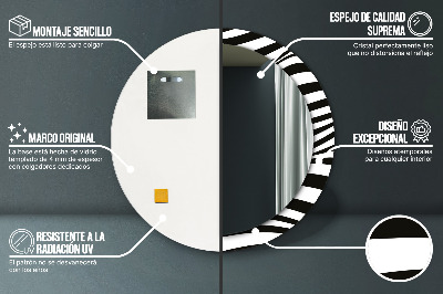 Specchio rotondo stampato Onda astratta