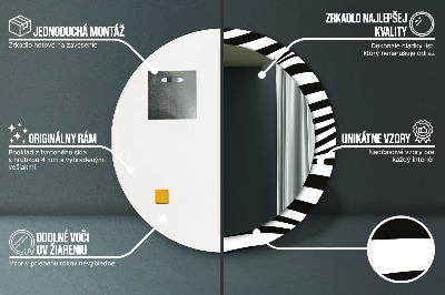 Specchio rotondo stampato Onda astratta