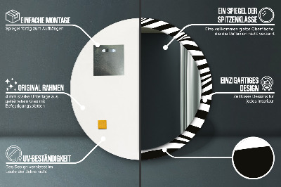 Specchio rotondo stampato Onda astratta