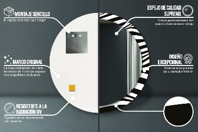 Specchio rotondo stampato Onda astratta