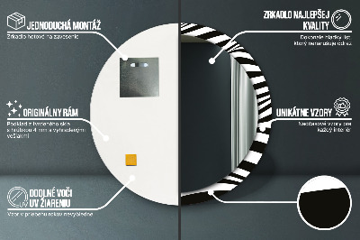 Specchio rotondo stampato Onda astratta