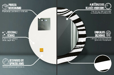 Specchio rotondo stampato Onda astratta