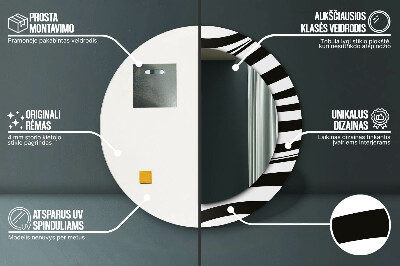 Specchio rotondo stampato Onda astratta
