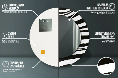 Specchio rotondo stampato Onda astratta