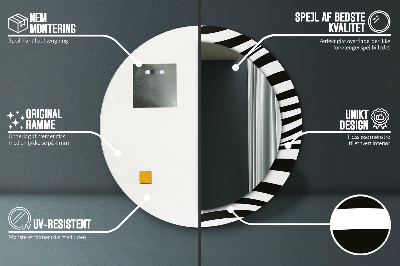 Specchio rotondo stampato Onda astratta
