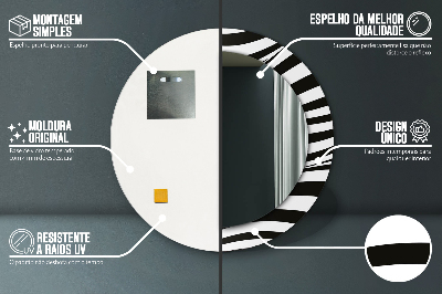 Specchio rotondo stampato Onda astratta