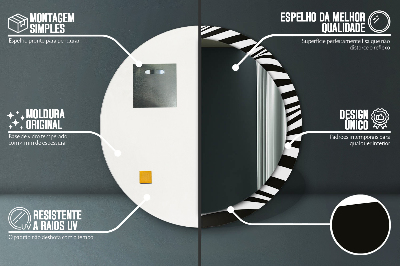 Specchio rotondo stampato Onda astratta