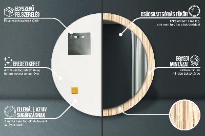 Specchio rotondo stampato Paglia di bambù