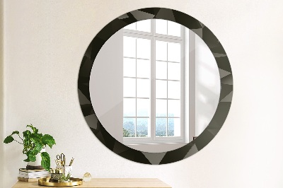 Specchio tondo con decoro Abstract black