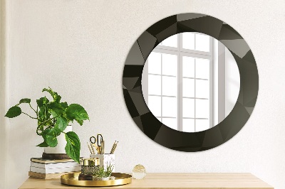 Specchio tondo con decoro Abstract black