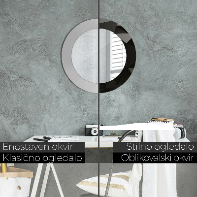 Specchio tondo con decoro Abstract black