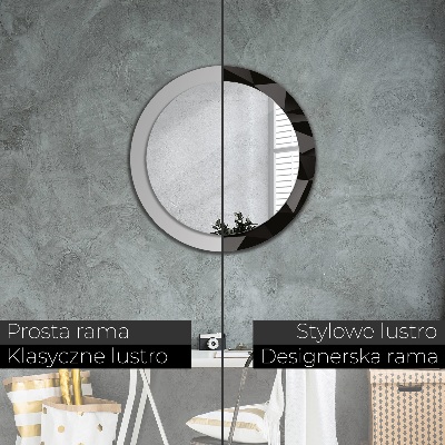 Specchio tondo con decoro Abstract black