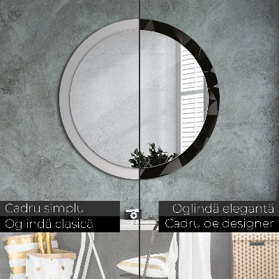 Specchio tondo con decoro Abstract black