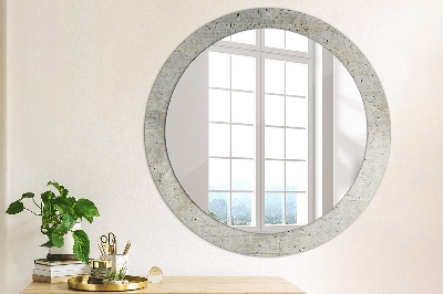 Specchio rotondo cornice con stampa Cemento grigio
