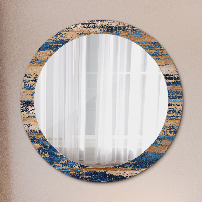 Specchio rotondo cornice con stampa Legno astratto