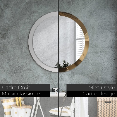 Specchio tondo con decoro Astrazione moderna