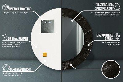 Specchio rotondo stampato Pietra di marmo