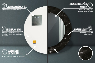 Specchio rotondo stampato Pietra di marmo