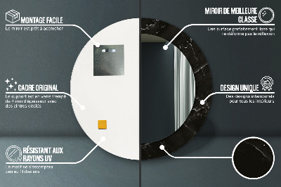 Specchio rotondo stampato Pietra di marmo