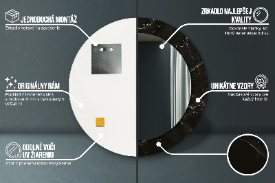 Specchio rotondo stampato Pietra di marmo