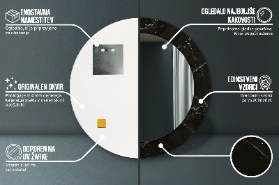 Specchio rotondo stampato Pietra di marmo