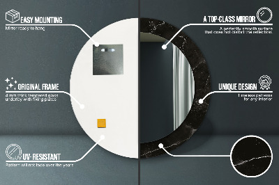 Specchio rotondo stampato Pietra di marmo